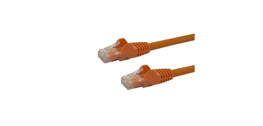 StarTech.com Câble réseau Cat6 UTP sans crochet de 7 m - Cordon Ethernet RJ45 anti-accroc - M/M - Orange