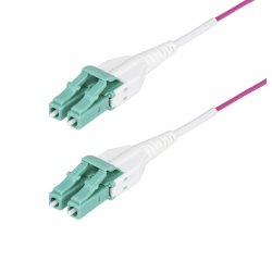 StarTech.com Cable de Fibra Óptica Multimodo OM4 LC a LC UPC de 1m - 50/125µm - 40G/100G - Violeta Érica - LOMMF/VCSE - Cable Uniboot de Fibra - Clasificación Riser OFNR