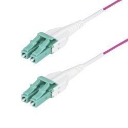 StarTech.com Câble Fibre Optique Multimode OM4 LC vers LC (UPC) de 1m, Erika Violet, 50/125 µm, 40G/100G, LOMMF/VCSEL, Cordon de Raccordement Fibre Optique Uniboot, Certifié OFNR Riser