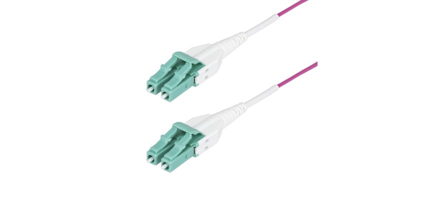 StarTech.com Câble Fibre Optique Multimode OM4 LC vers LC (UPC) de 50m, Erika Violet, 50/125 µm, 40G/100G, LOMMF/VCSEL, Cordon de Raccordement Fibre Optique Uniboot, Certifié OFNR Riser