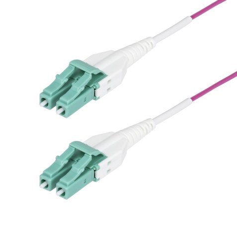 StarTech.com Câble Fibre Optique Multimode OM4 LC vers LC (UPC) de 1m, Erika Violet, 50/125 µm, 40G/100G, LOMMF/VCSEL, Cordon de Raccordement Fibre Optique Uniboot, Certifié OFNR Riser