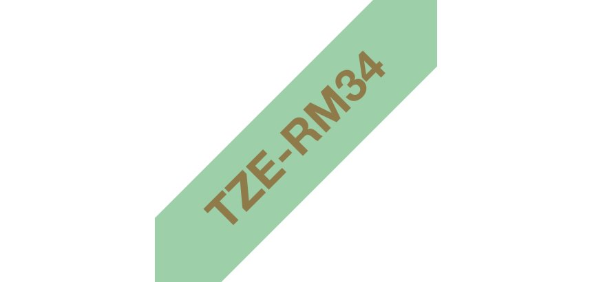 Brother TZE-RM34 label-making tape Gold on mint colour