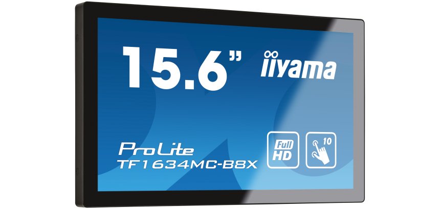 iiyama ProLite TF1634MC-B8X écran plat de PC 39,6 cm (15.6") 1920 x 1080 pixels Full HD LED Écran tactile Multi-utilisateur Noir