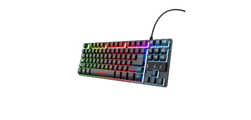 Trust GXT 833 Thado TKL clavier Gaming USB AZERTY Français Noir