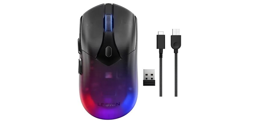 Lenovo Legion M410 ratón Juego Ambidextro RF Wireless + USB Type-C Óptico 16000 DPI