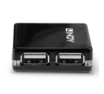 Lindy 42742 hub de interfaz 480 Mbit/s Negro