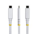 StarTech.com Câble USB4 de 50cm, 40 Gbps, Câble USB-C Certifié USB-IF, 240 W PD, 8K 60Hz/4K 240Hz DP2.1 DP40, Gaine TPE, Compatible Thunderbolt 4 - Cordon USB-C Blanc