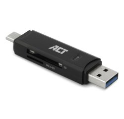 ACT AC6375 lecteur de carte mémoire USB 3.2 Gen 1 (3.1 Gen 1) Noir