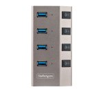 StarTech.com Hub USB-C Auto-Alimenté à 4 Ports avec Interrupteurs Marche/Arrêt Individuels, Hub d'Extension USB 3.0 (5 Gbps) avec Bloc d'Alimentation, Répartiteur USB-C vers USB-A pour PC de Bureau et Portable