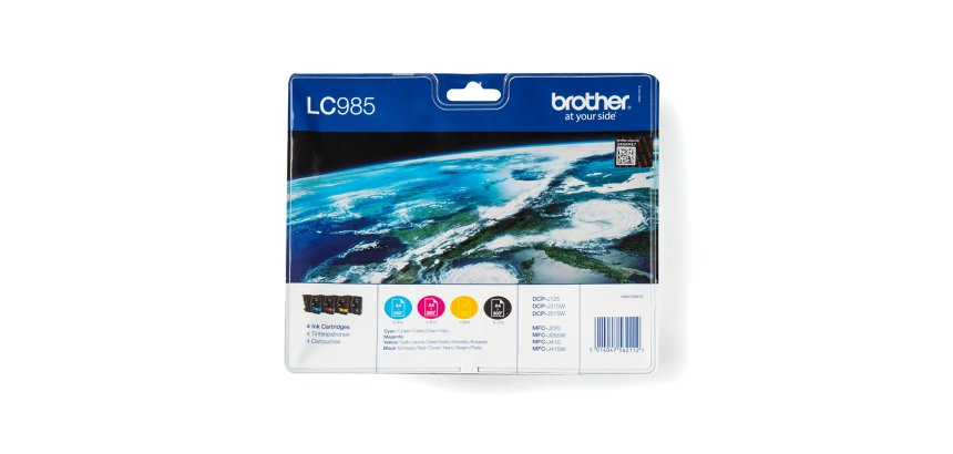 Brother LC-985 / LC985VALBP Pack Cartucho original negro + tricolor de capacidad estándar