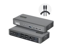 StarTech.com Station d'Accueil USB-C pour Deux Écrans, 4K 60Hz, HDMI ou DisplayPort, Recharge de PC Portable 96W, Gigabit Ethernet, Dock Universel Intelligent pour Windows et macOS