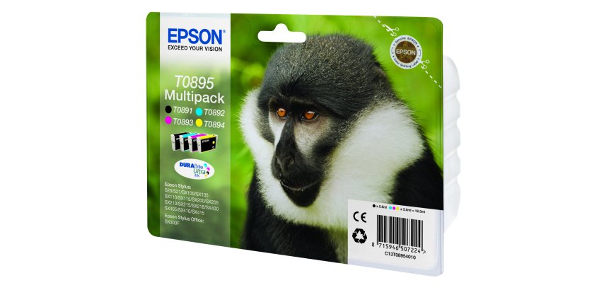 Epson T0895 (C13T08954010) Pack Cartucho original negro + tricolor de capacidad estándar