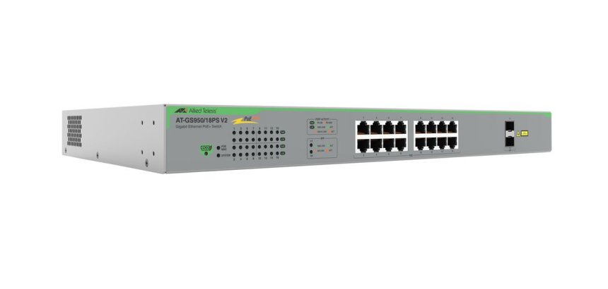 Allied Telesis AT-GS950/18PS-V2-50 switch No administrado Gigabit Ethernet (10/100/1000) Energía sobre Ethernet (PoE) Gris
