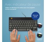 R-Go Tools Clavier ergonomique R-Go Compact Break, clavier compact avec logiciel de pause,AZERTY (FR), Filaire, noir