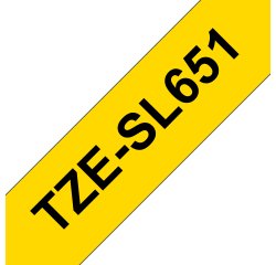 Brother TZE-SL651 Casete de cinta laminada mate original Negro sobre amarillo, 24 mm x 8 m