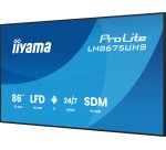 iiyama LH8675UHS-B2AG Écran d'affichage dynamique Écran plat de signalisation numérique 2,17 m (85.6") LCD Wifi 500 cd/m² 4K Ultra HD Noir Intégré dans le processeur Android 11 24/7