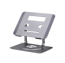 StarTech.com Supporto per PC portatile con rotazione a 360°, rialzo ergonomico da scrivania per laptop, rialzo con inclinazione regolabile, max 5 kg, alluminio