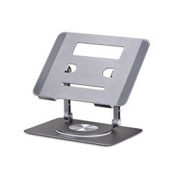 StarTech.com Support Rotatif pour PC Portable, Base Pivotante à 360&deg;, Support Rotatif pour Bureau, Hauteur et Inclinaison Réglables, Poids Max 5kg, Construction en Aluminium, Design Portable