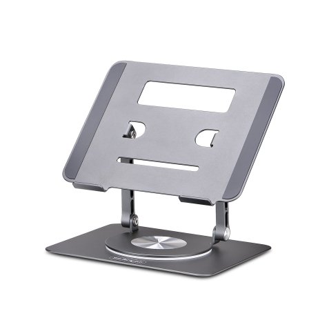 StarTech.com Support Rotatif pour PC Portable, Base Pivotante à 360&deg;, Support Rotatif pour Bureau, Hauteur et Inclinaison Réglables, Poids Max 5kg, Construction en Aluminium, Design Portable