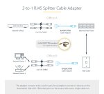 StarTech.com 2-to-1 RJ45 Splitter Cable Adapter - F/M