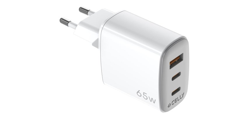 Celly UPTC1USB2USBC65 cargador de dispositivo móvil Smartphone, Tableta, Teléfono Blanco USB Interior