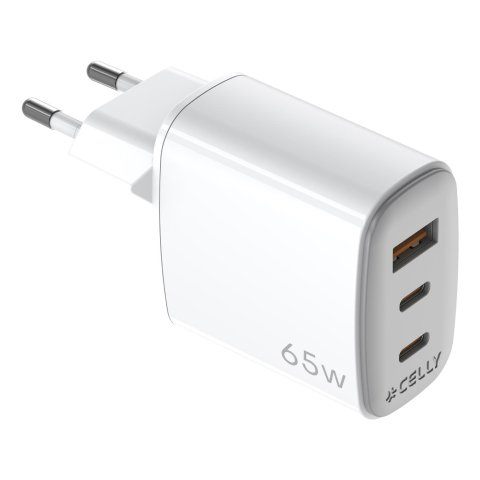 Celly UPTC1USB2USBC65 cargador de dispositivo móvil Smartphone, Tableta, Teléfono Blanco USB Interior