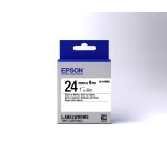 Epson Nastro fondo Standard Bianco per testo Nero 24/09 LK-6WBN