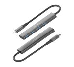 AISENS Hub USB 3.1 USB-C, USB-C/M-4x Tipo A/H, Gris, 15cm
