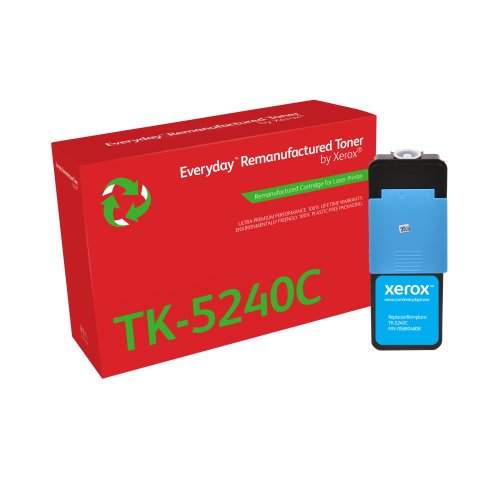 Remanufacturé Everyday Toner remanufacturé Cyan Everyday™ de Xerox compatible avec Kyocera TK-5240C, Capacité standard