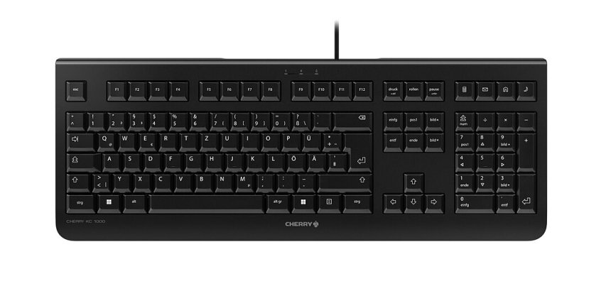 CHERRY KC 1000 teclado Hogar / Oficina USB QWERTY Portugués Negro
