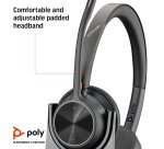 HP Poly Auriculares Poly Voyager 4320 UC estéreo USB-A + adaptador BT700 USB-A + base de carga