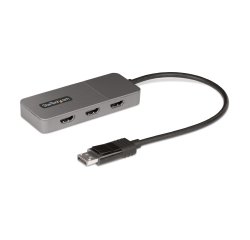 StarTech.com Hub MST à 3 Ports - DisplayPort vers 3x HDMI, Trois Moniteurs 4K 60Hz, Adaptateur Vidéo Multi-Moniteur DP 1.4, Câble Intégré de 30 cm, Alimentation USB, Windows Uniquement
