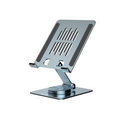 Conceptronic THANA09G Foldable Swivel Tablet Stand, 360° Rotating Base, Adjustable Height