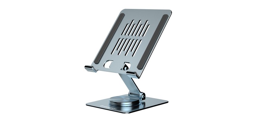 Conceptronic THANA09G Foldable Swivel Tablet Stand, 360° Rotating Base, Adjustable Height