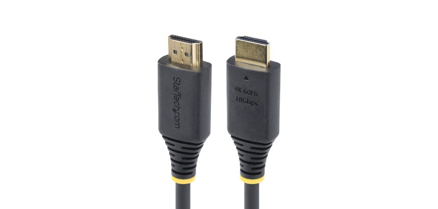 StarTech.com Cavo HDMI ad alta velocità da 30 cm, 4K 60Hz/1440p 144Hz, HDR10/HDCP 2.2/ARC, 18Gbps, cavo UHD HDMI 2.0 per TV/Monitor/Display, rivestimento in TPE