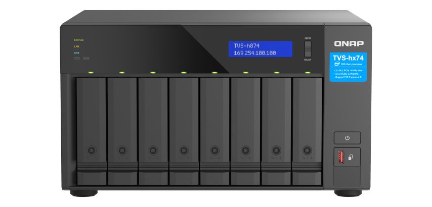 QNAP TVS-h874 NAS Tower Intel® Core™ i7 32 GB DDR4 0 TB QuTS hero Nero