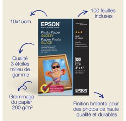 Epson - Fotopapier - glänzend - 100 Blatt - 102 x 152 mm - 200 g/m²