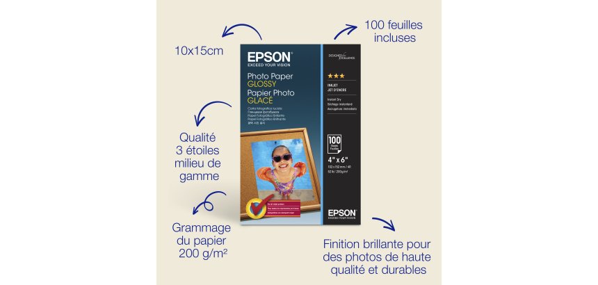 Epson - Fotopapier - glänzend - 100 Blatt - 102 x 152 mm - 200 g/m²