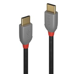 Lindy Câble USB 2.0 Type C de 1m, PD 60W, Anthra Line