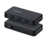 StarTech.com 4-Port USB-A Hub, 5 Gbps, Self-Powered, 2-in-1 USB-C and USB-A Host Cable, 1 BC 1.2 Charging Port, 24W Power Adapter Included, MacBook and Windows