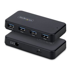 StarTech.com 4-Port USB-A Hub, 5 Gbps, Self-Powered, 2-in-1 USB-C and USB-A Host Cable, 1 BC 1.2 Charging Port, 24W Power Adapter Included, MacBook and Windows