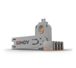 Lindy Bloqueur de port USB A, 4 pièces + clé, Orange