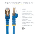 StarTech.com 1m CAT6a Ethernet Cable - 10 Gigabit Shielded Snagless RJ45 100W PoE Patch Cord - 10GbE STP Network Cable w/Strain Relief - Blue Individually Tested/Wiring is UL Certified/TIA
