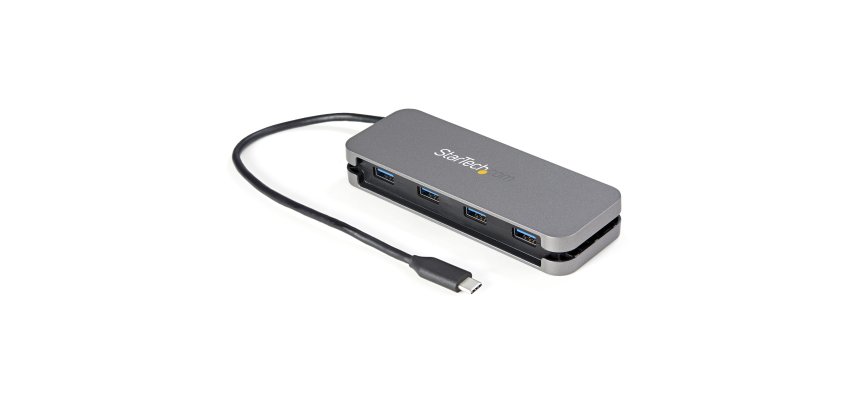 StarTech.com 4 Port USB C Hub - 4x USB-A - USB 3.0 Type-C Hub - USB 3.2 Gen 1 (5Gbps) - Bus Powered Portable USB-C to USB-A Adapter Laptop Hub - 11.2" (28.5cm) Cable w/ Cable Management