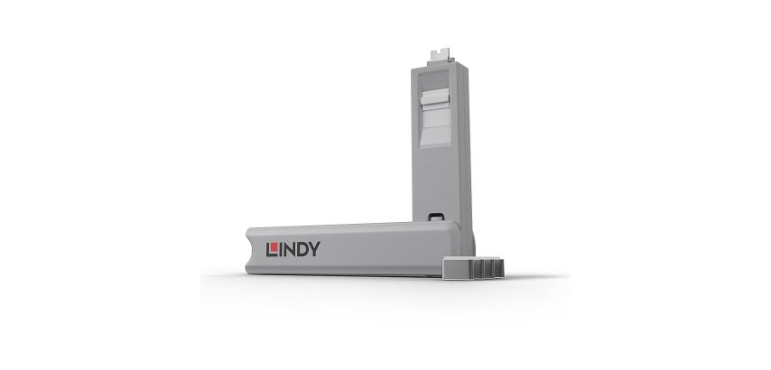 Lindy Bloqueur de port USB C, 4 pièces + clé, Blanc