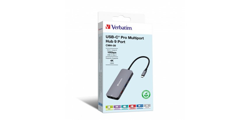 Verbatim CMH-09 USB Type-C 10000 Mbit/s Argent