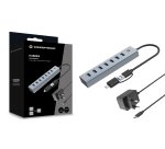 Conceptronic HUBBIES21GP 7-Port USB 3.0 Hub with Power Adapter, 5Gbps, USB-A x 7