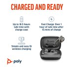 HP Poly Voyager Free 60+M UC Carbon Black Earbuds +BT700 USB-C Adapter +Touchscreen Charge Case