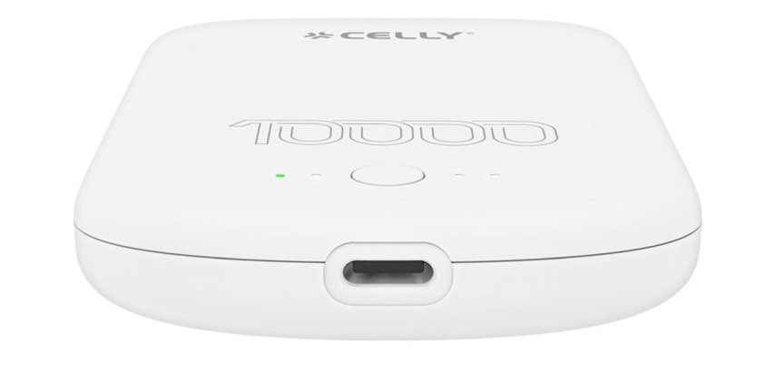 Celly MAGPB10000PROWH batteria portatile 10000 mAh Carica wireless Bianco