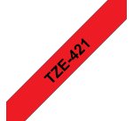 Brother TZE-421 ruban d'étiquette Noir sur rouge